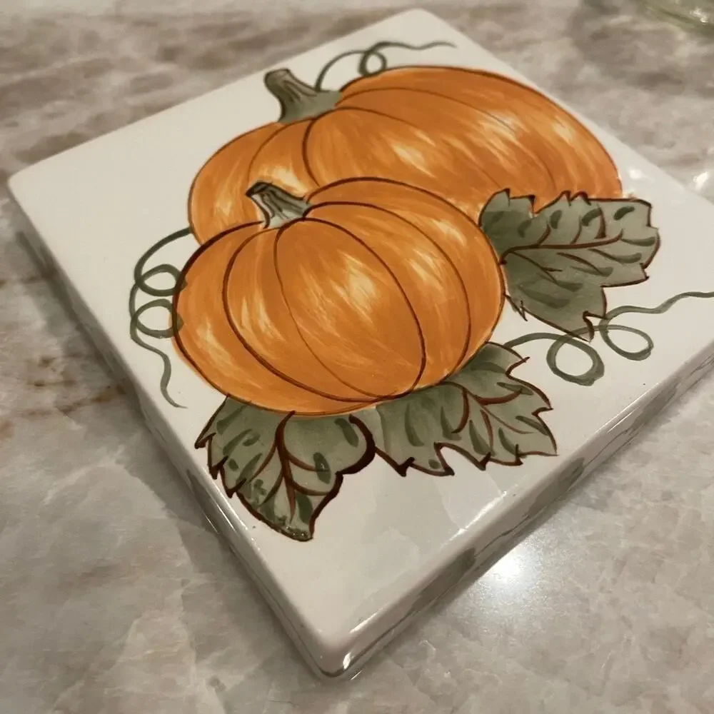 Williams Sonoma handpainted Pumpkin trivet